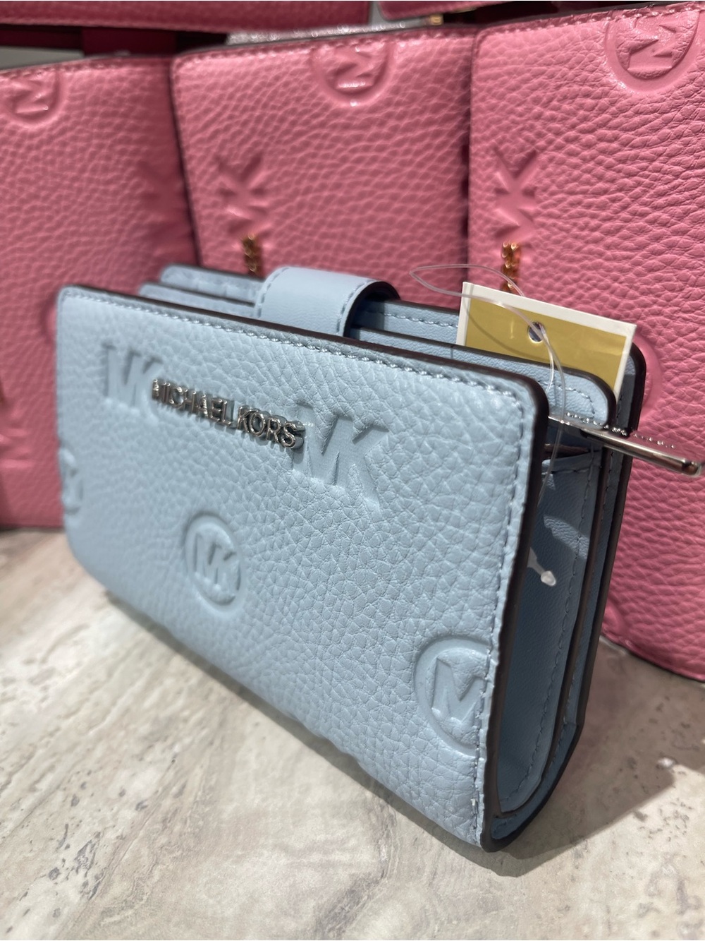 Michael Kors JST Md Logo Debossed Bifold Bilfold Compact Wallet
Pale Ocean
NWT - Picture 14 of 16